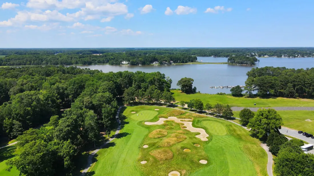 River Run Golf Club — an aerial over the course to the St. Martin River